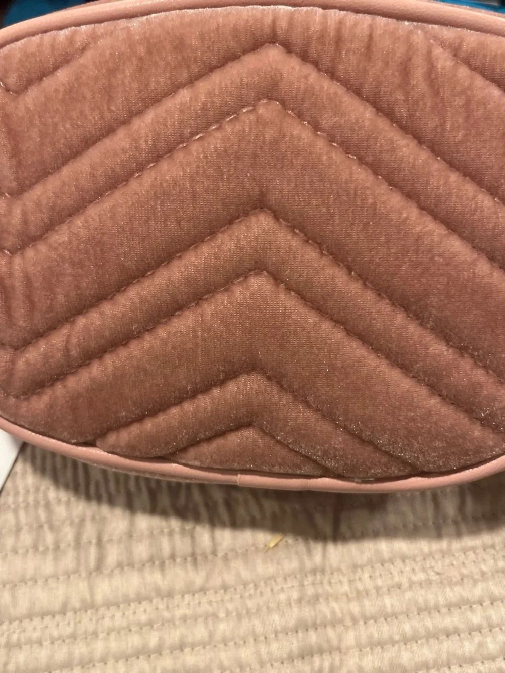 Shiraleah Blush Pink Quilted Velvet Belt Bag